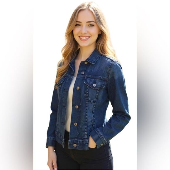 James Jeans Classic Dark Wash Denim Jacket Size S - Picture 1 of 4